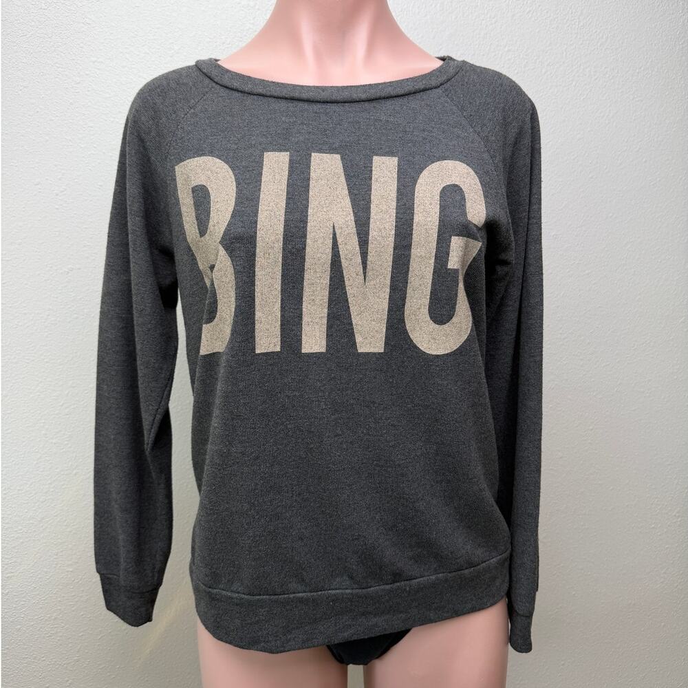 Anine Bing sweater gray graphic logo women US S crewneck